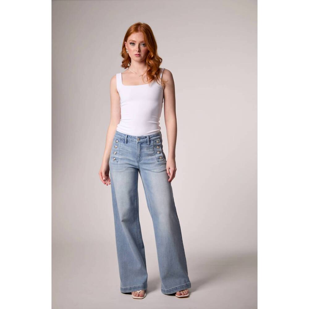 NEW BLUE REVIVAL sailor mid rise wide leg jeans in miami
